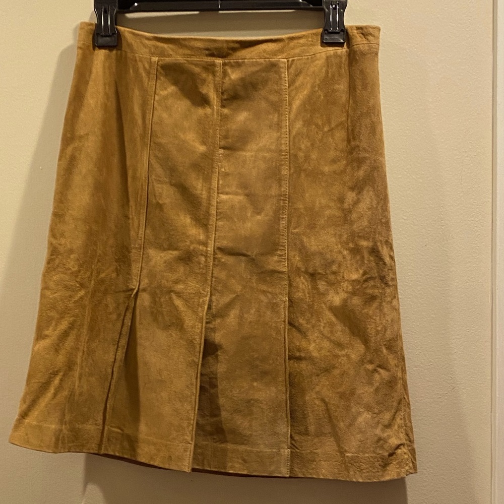 LOFT 100% Leather Pleated Skirt